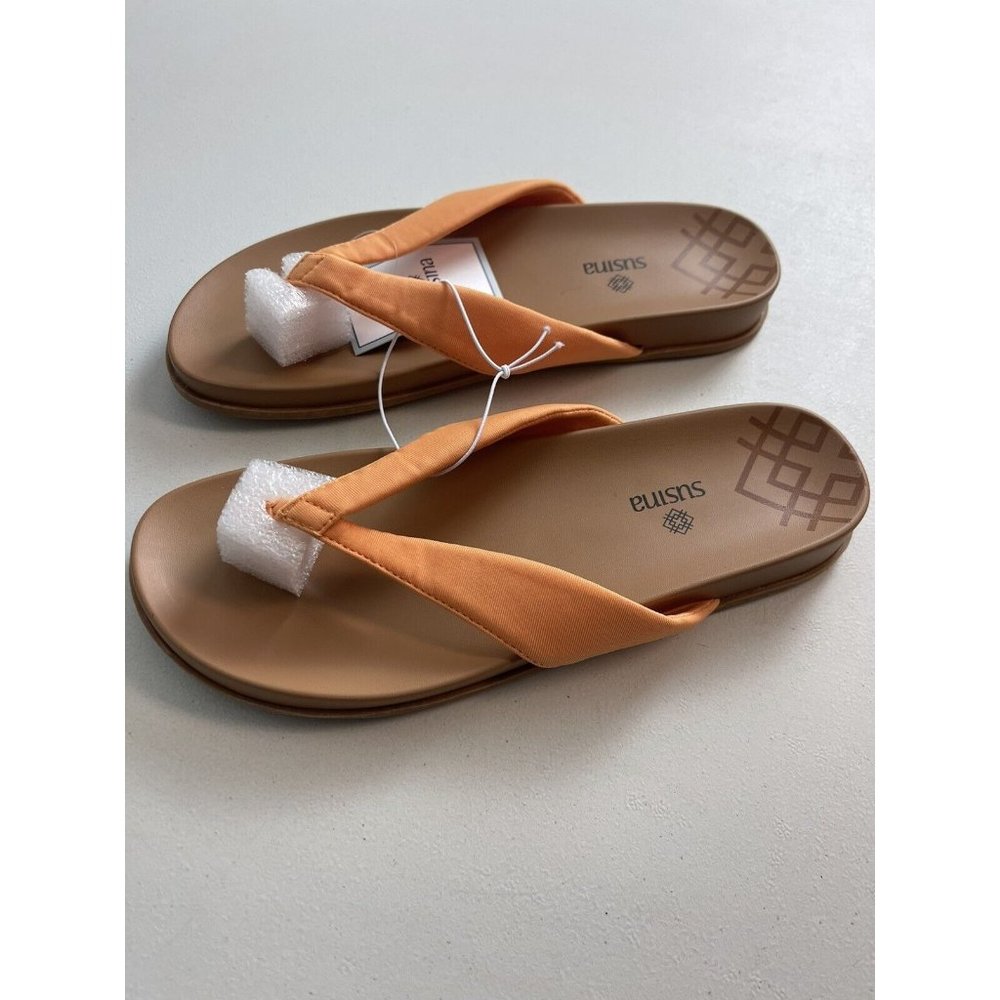 Susina Ariele Women's Flip Flops Sandals Orange Sunset 8 M New